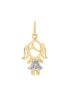 Pingente Menina Ouro 18k com detalhes em Ouro Branco