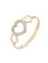 Anel de Ouro Feminino 18k Coraçoes e Pedras