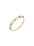 Anel de Ouro Feminino Feminino 18k Corações Vazados e Pedras Coloridas