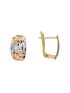 Brinco de Ouro 18k Bordado Tricolor