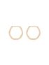 Brinco de Argola Ouro 18k Hexagonal Pequeno Fio Quadrado