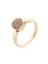Anel de Ouro 18k Sextavado Zircônias Pequeno
