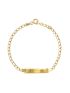 Pulseira de Ouro 18k  com Plaquinha Infantil Fina 14cm