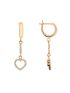 Brinco de Ouro 18k Feminino Coração com Zircônias