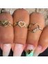 Anel de Ouro Feminino 18k Coraçoes e Pedras