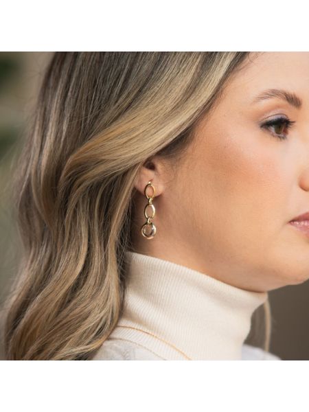 Brinco de Ouro 18k Tricolor