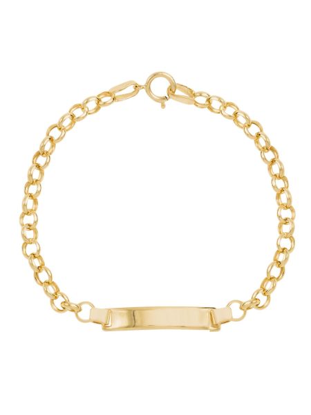 Pulseira de Ouro 18k Infantil Portuguesa Com Plaquinha