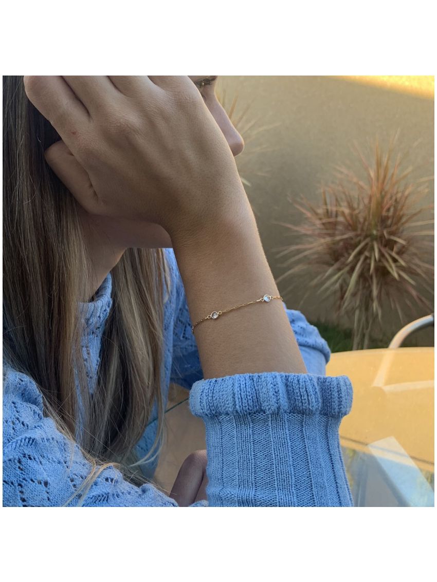 Pulseira de Ouro 18k Cartier Com Zircônia Reine