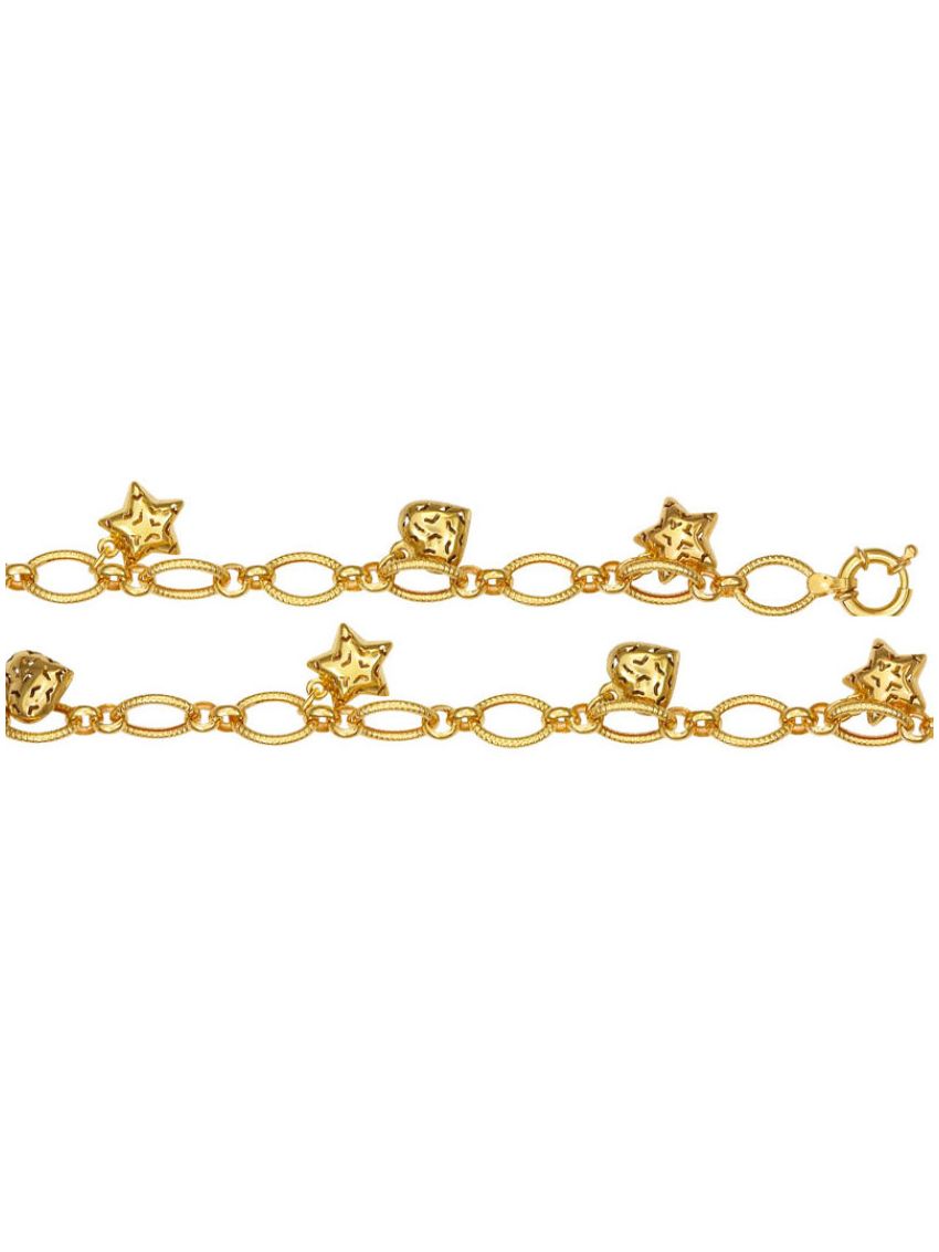 Pulseira de ouro 18k Mooie Ovale com estrelas e coração