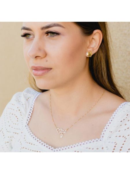 Brinco de Ouro 18k Coração Liso Grande