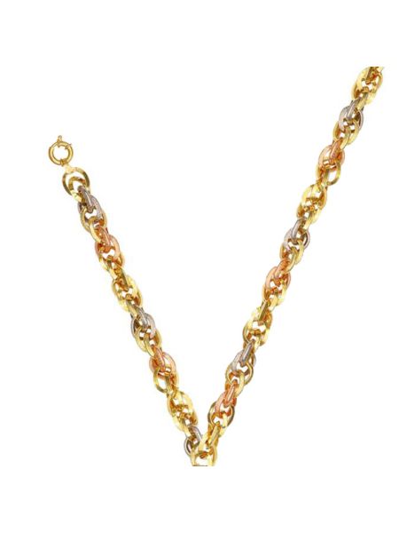 Corrente Ouro Feminina 18k Meticulosa tricolor - 50 cm 