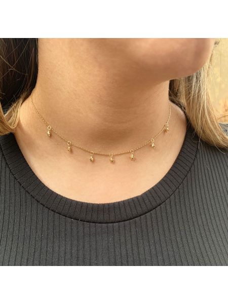 Choker de Ouro 18k Feminina com Estrela Stella