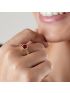 Anel Feminino de Ouro 18k Pedra Rubi Sintética 