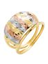 Anel de Ouro 18k Feminino Tricolor 