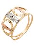 Anel de Ouro 18k Tricolor Feminino Pilastri