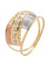 Anel de Ouro 18k Tricolor Feminino Astratto