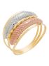 Anel de Ouro 18k Tricolor Feminino Due Viste