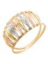Anel de Ouro 18k Tricolor Feminino 