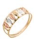 Anel de Ouro 18k Tricolor Feminino 