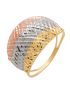 Anel de Ouro 18k Tricolor Feminino Treccia