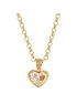 Corrente de Ouro18k com Pingente Coração e Flor
