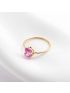 Anel de Ouro 18k Com Pedra Turmalina Rosa