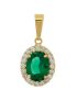 Pingente de Ouro 18k com Pedra Esmeralda Sintética 