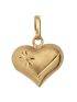 Pingente de Ouro 18k Coração com Detalhes Foscos e Brilhantes