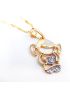 Pingente de Ouro Boneca Menina com Pedras Zircônia