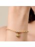 Pulseira de Ouro 18k Portuguesa com Pingente de Coração Delicado