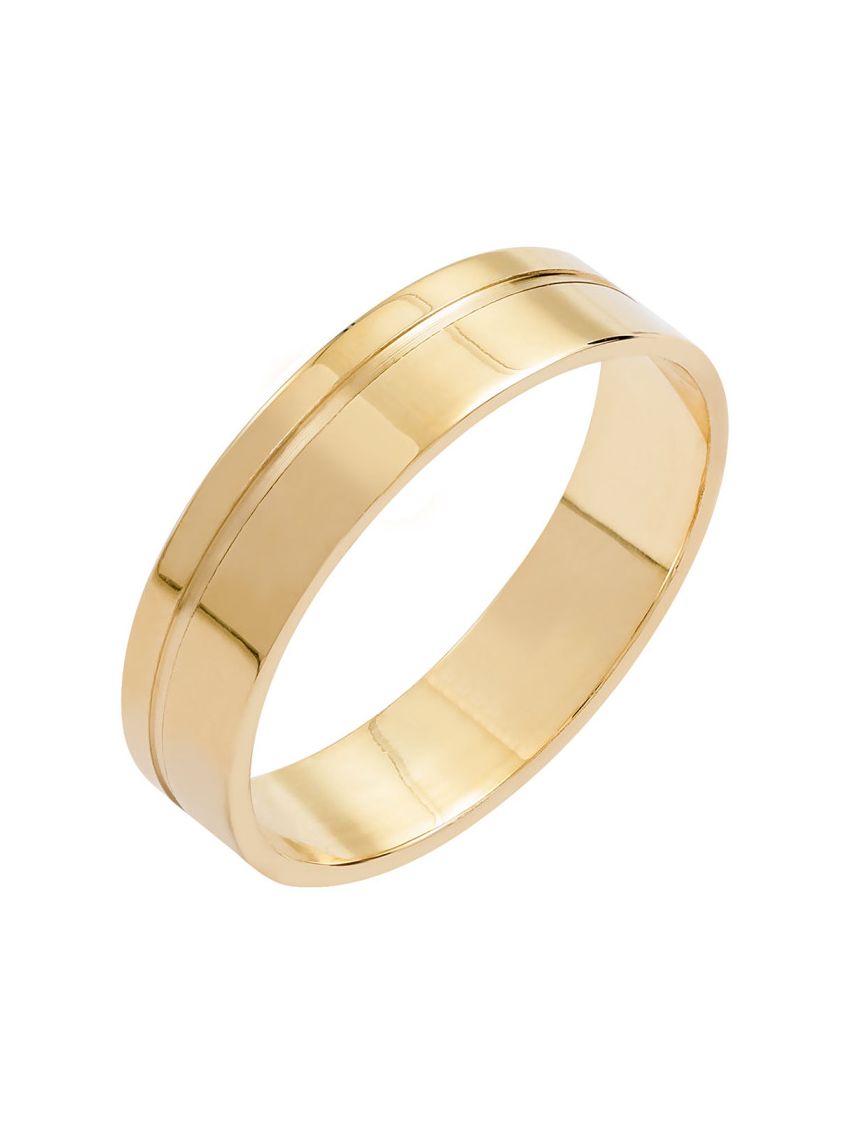 Aliança de Ouro 18k Reta 5mm 4g