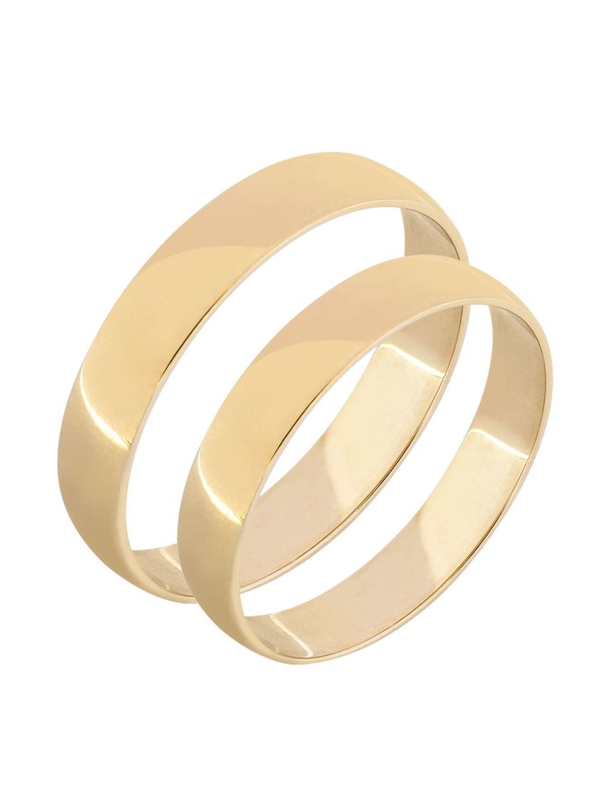 Par Aliança de Ouro 18k Abaulada 3.80mm 5g