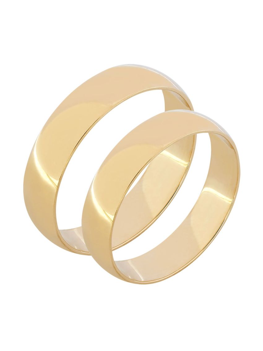 Par Aliança de Ouro 18k Abaulada 4.70mm 7g