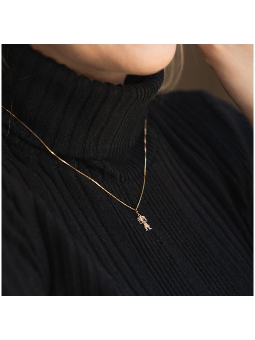 Pingente Menina de Ouro 18k com Zircônia