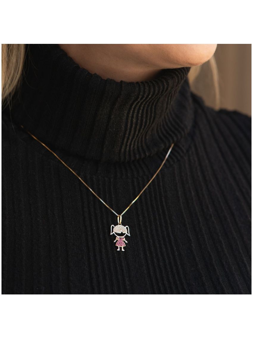Pingente de Ouro 18k Menina