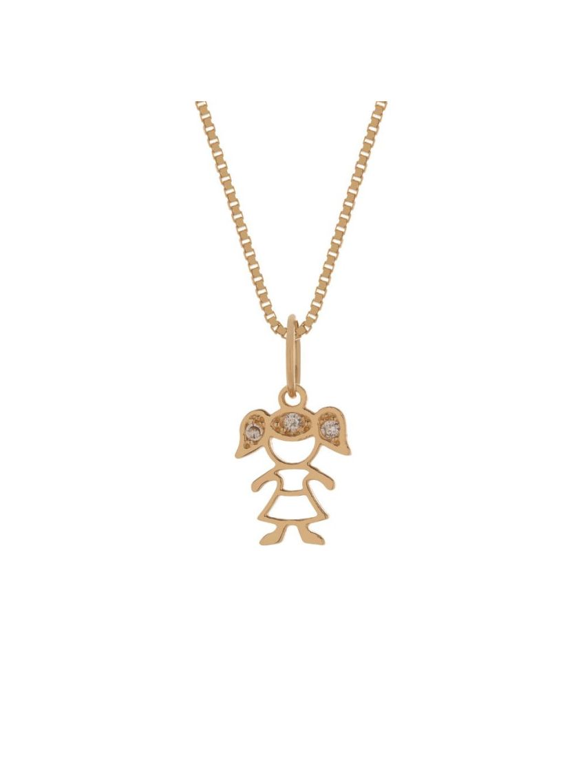 Pingente de Ouro 18k Menina