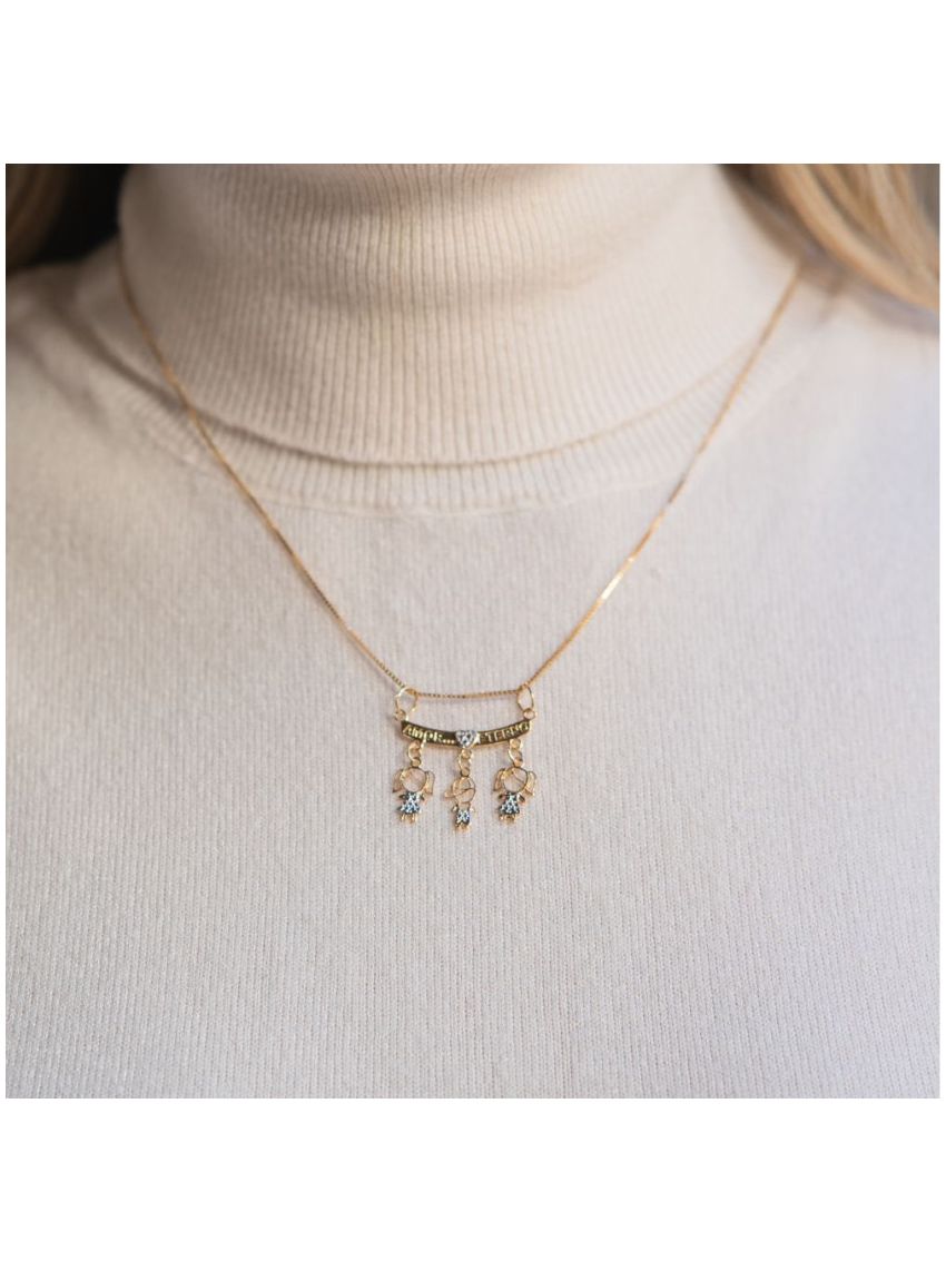 Pingente de Ouro 18k Canga com Bonecos