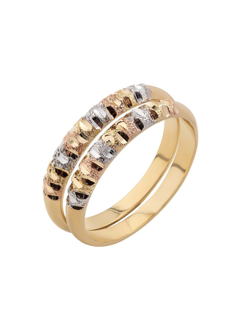 Aparador de aliança ouro 18k Feminino Tricolor Briques