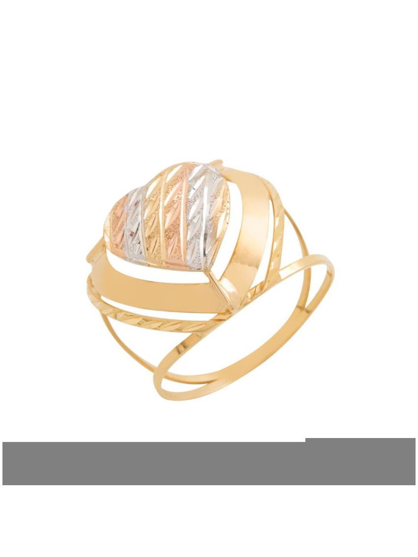 Anel de Ouro Coração 18k Golden Heart