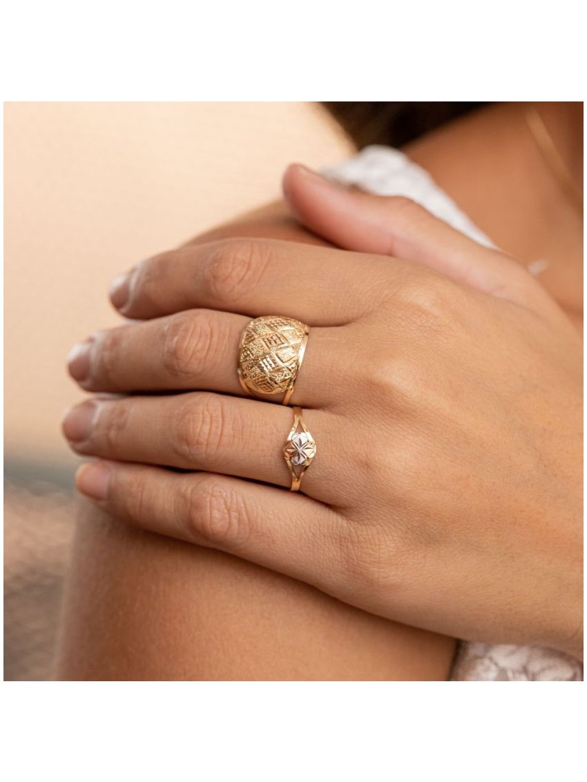 Anel de Ouro 18k Feminino Trevinho 