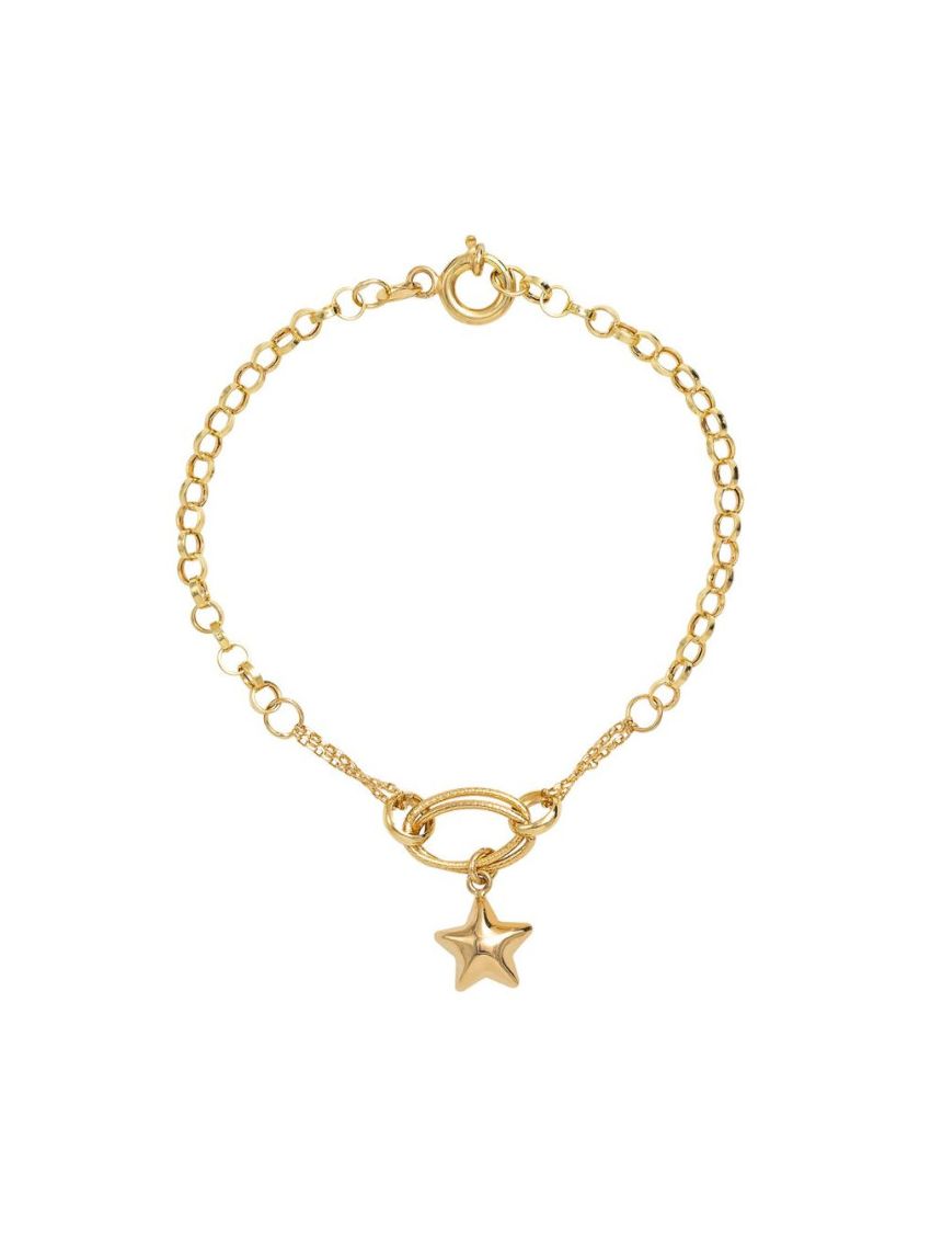 Pulseira de Ouro 18k Portuguesa Feminina com Estrela Stella