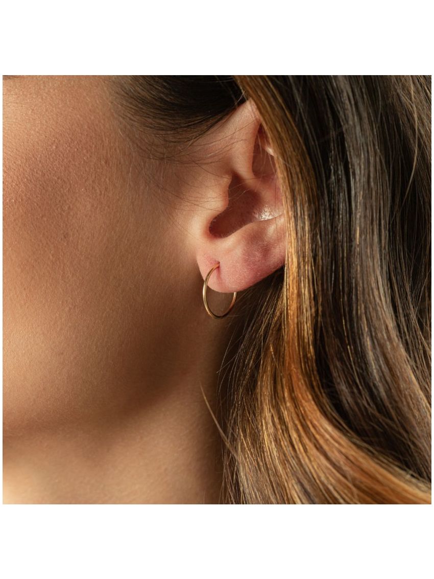 Brinco Argola de Ouro 18k Fio Redondo