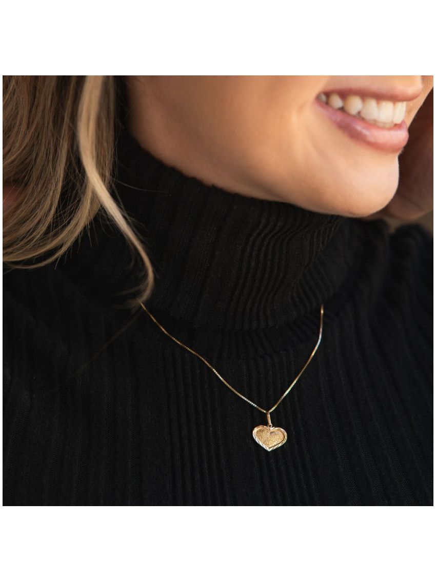 Pingente de Ouro 18k Coração Charme