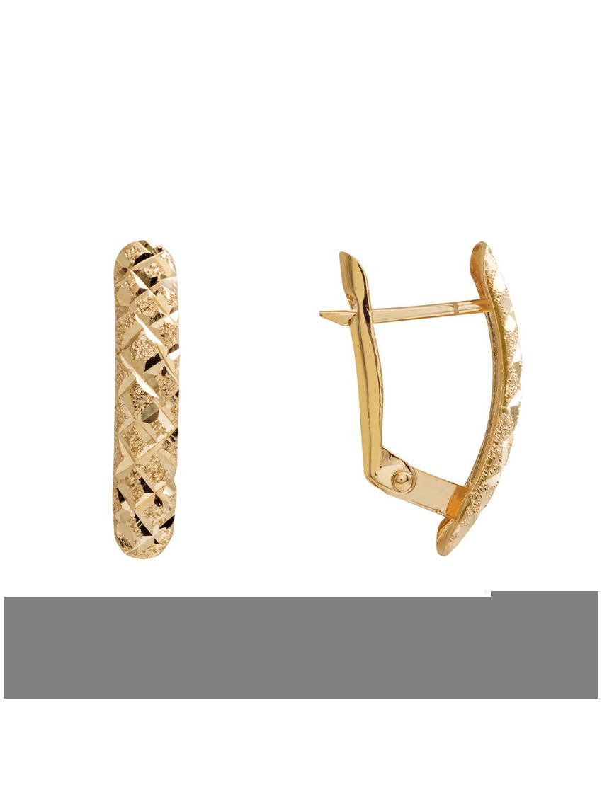 Brinco Feminino de Ouro 18k Bordado