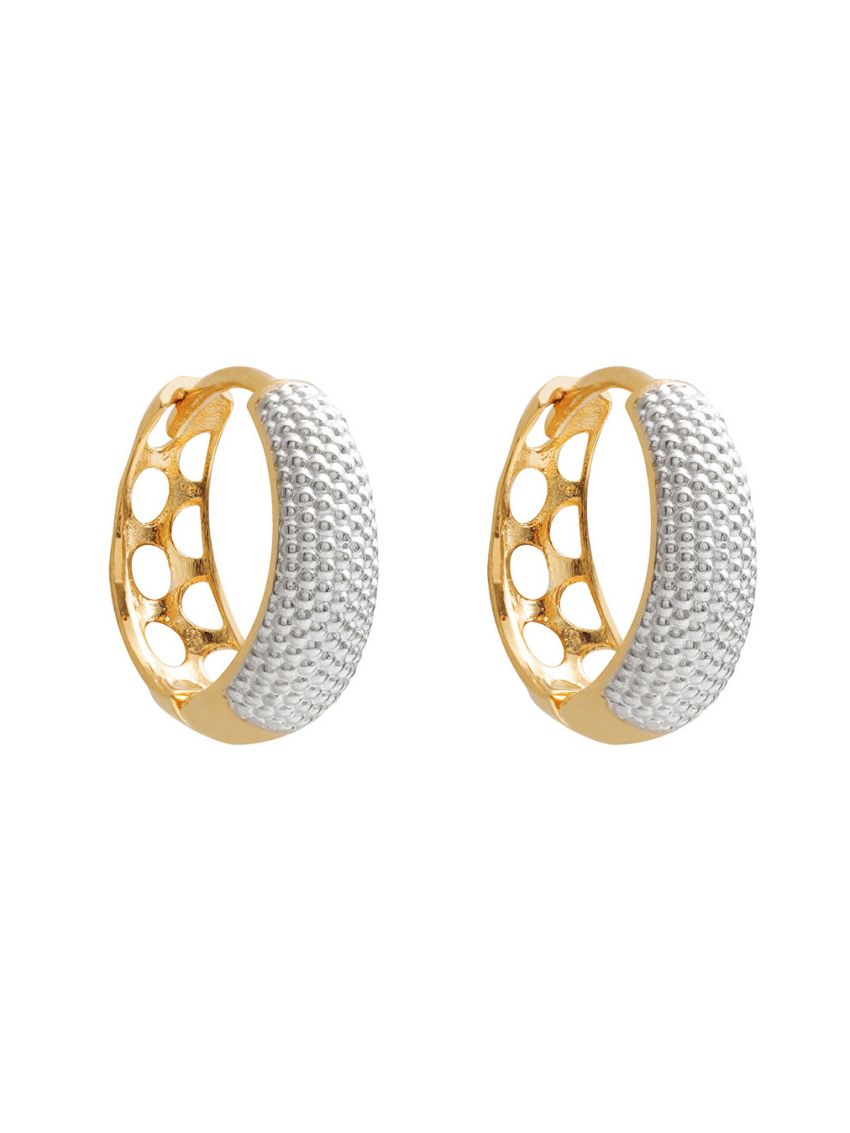 Brinco Feminino de Argola Ouro 18k com Ródio