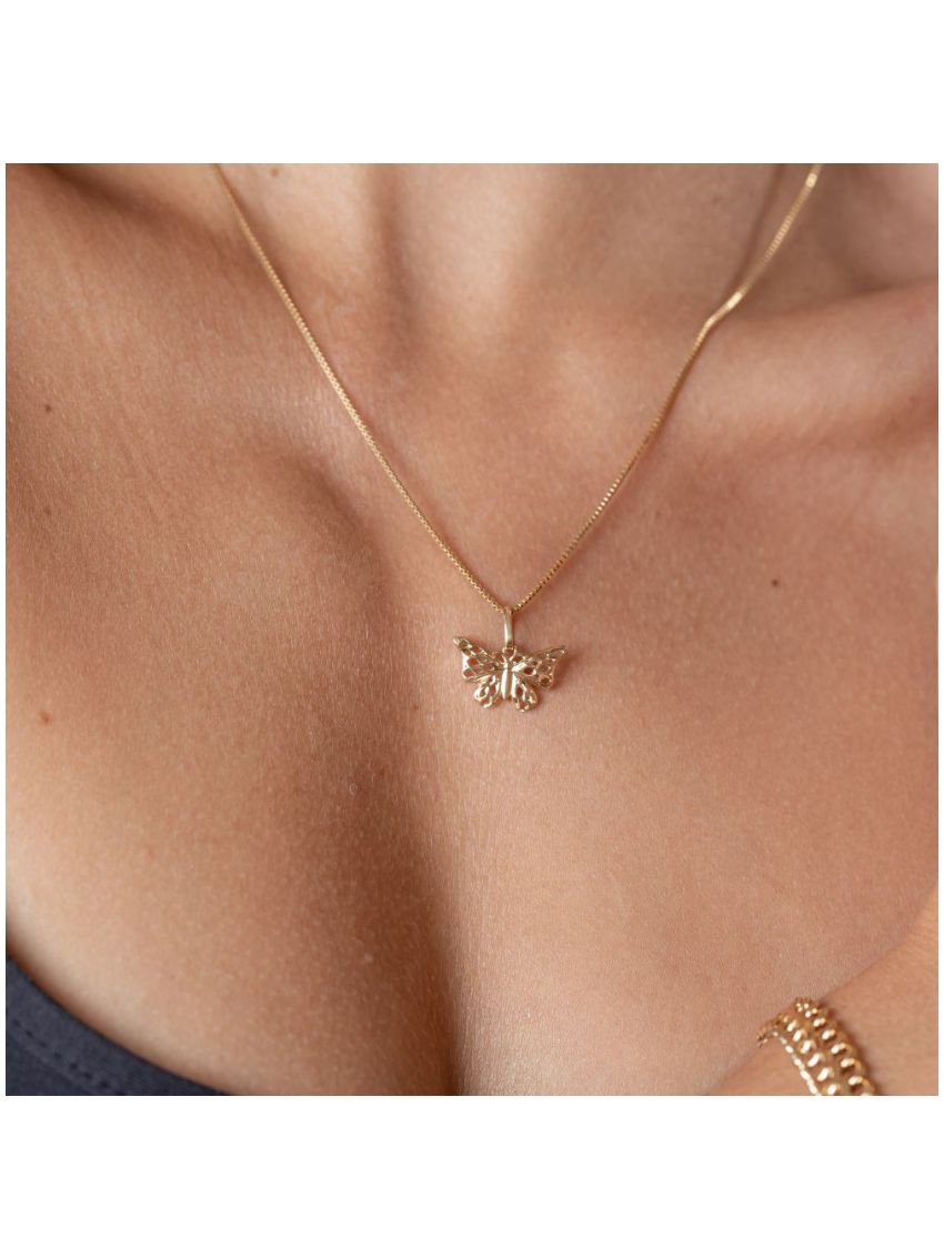 Pingente Feminino de Ouro 18k Borboleta Pequena 