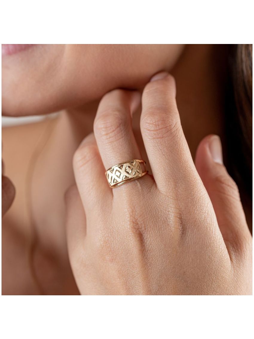 Anel de Ouro 18k Feminino Losango