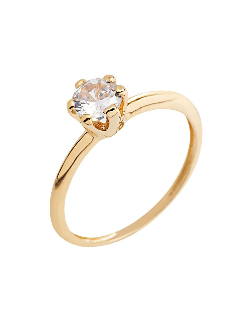 Anel Feminino de Ouro 18k Solitário