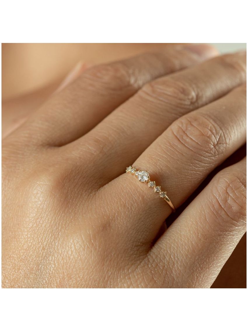 Anel Feminino de Ouro 18k Solitário