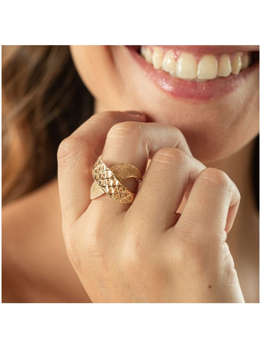 Anel de Ouro 18k Feminino X